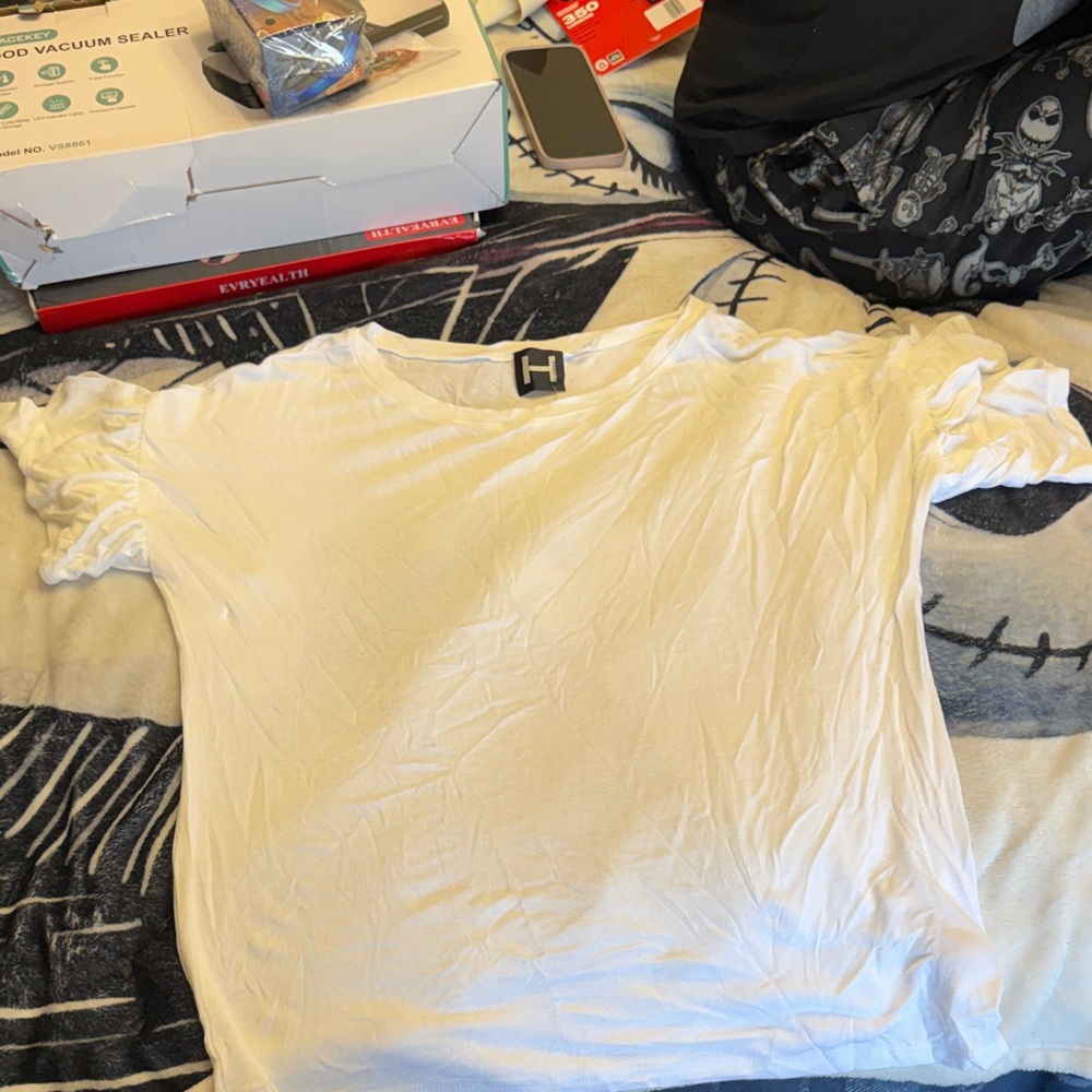 H by Bordeaux White Short Sleeve Tee